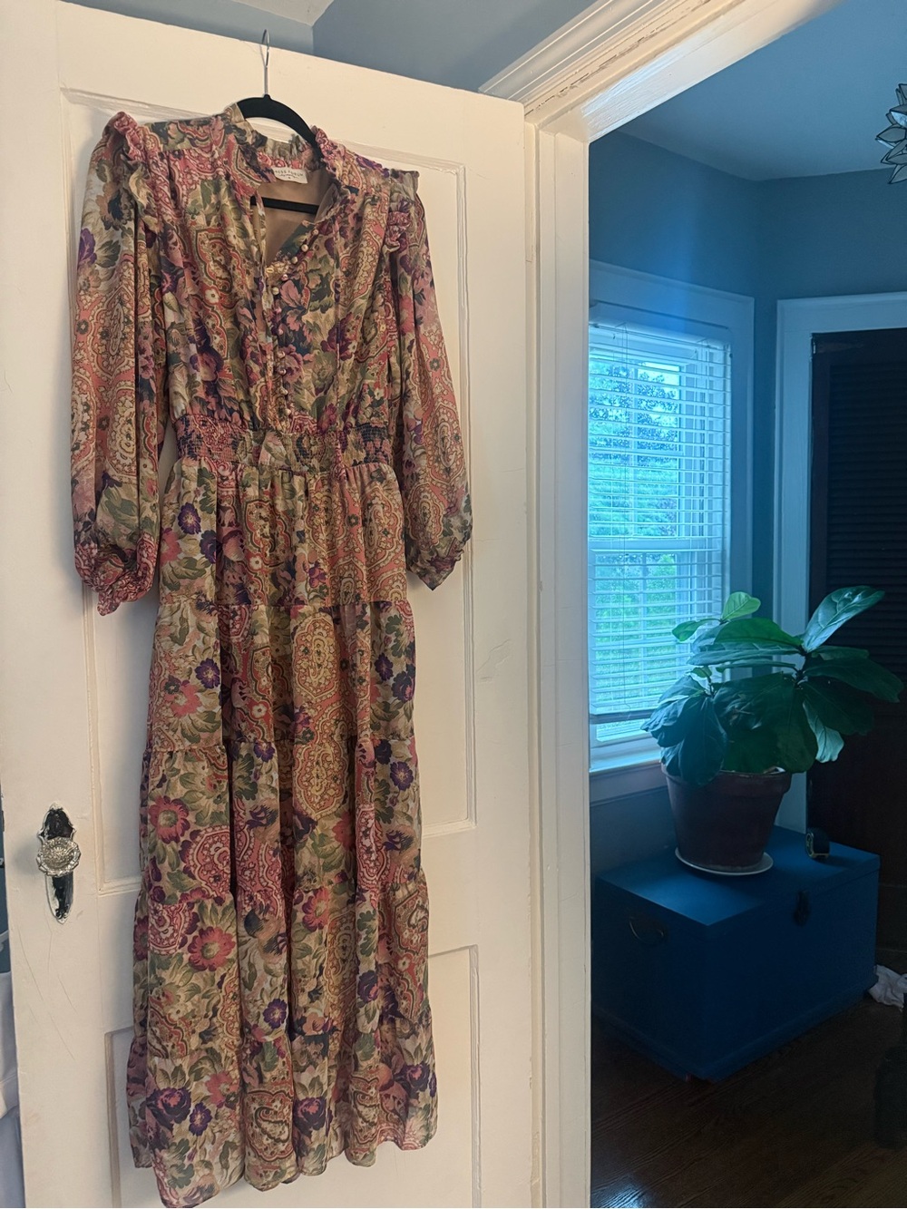 Dress Forum Pink and Purple Paisley Maxi Dress